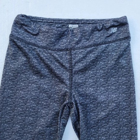 New Balance Girls Black Gray Fitted Ankle Length Activewear Leggings SZ M (7/8) - Picture 5 of 10
